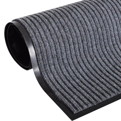 Tapetes de porta PVC 4 pcs 90x60 cm cinzento