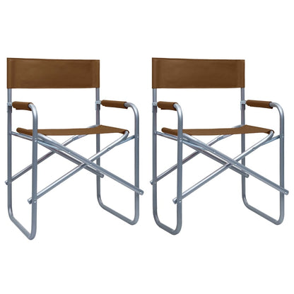 Cadeiras de realizador 2 pcs aço castanho