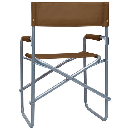Cadeiras de realizador 2 pcs aço castanho