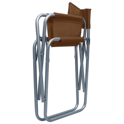 Cadeiras de realizador 2 pcs aço castanho