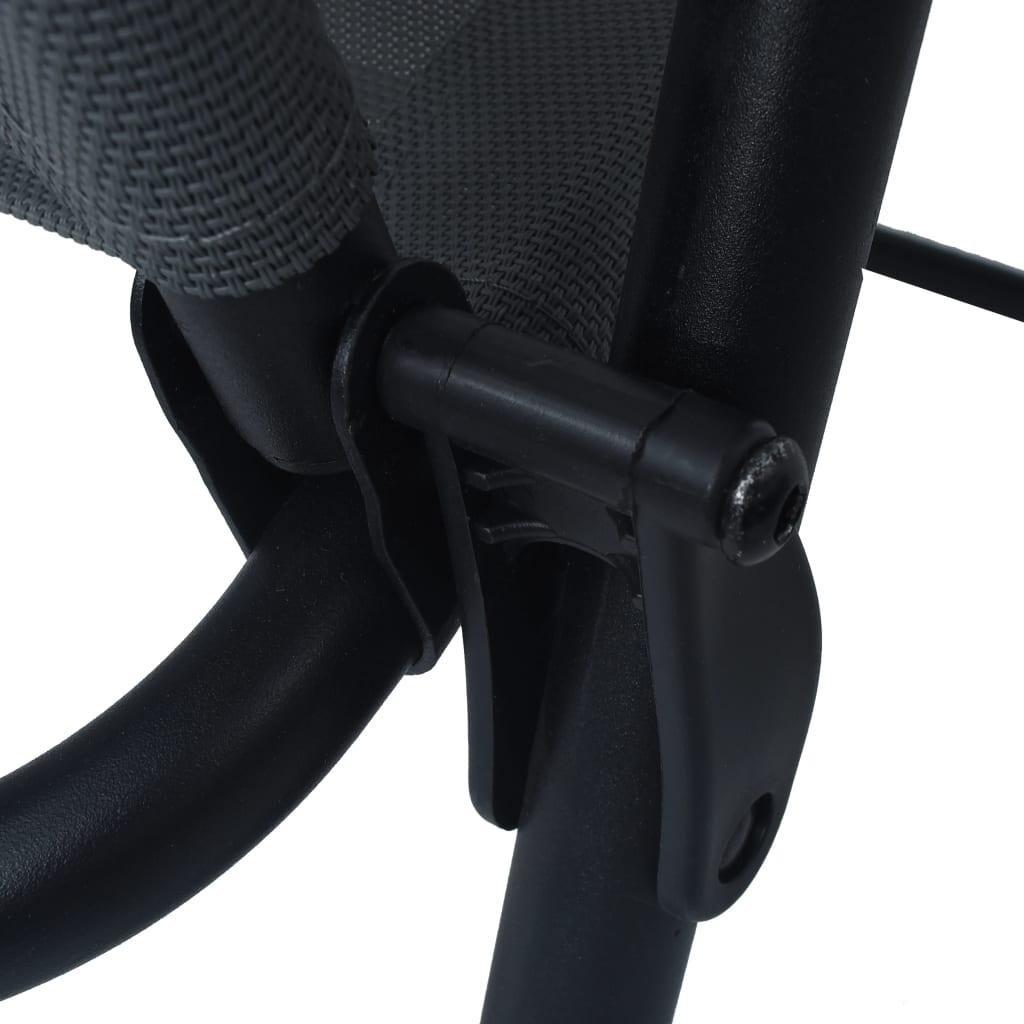 Cadeiras de jardim dobráveis 2 pcs textilene cinzento