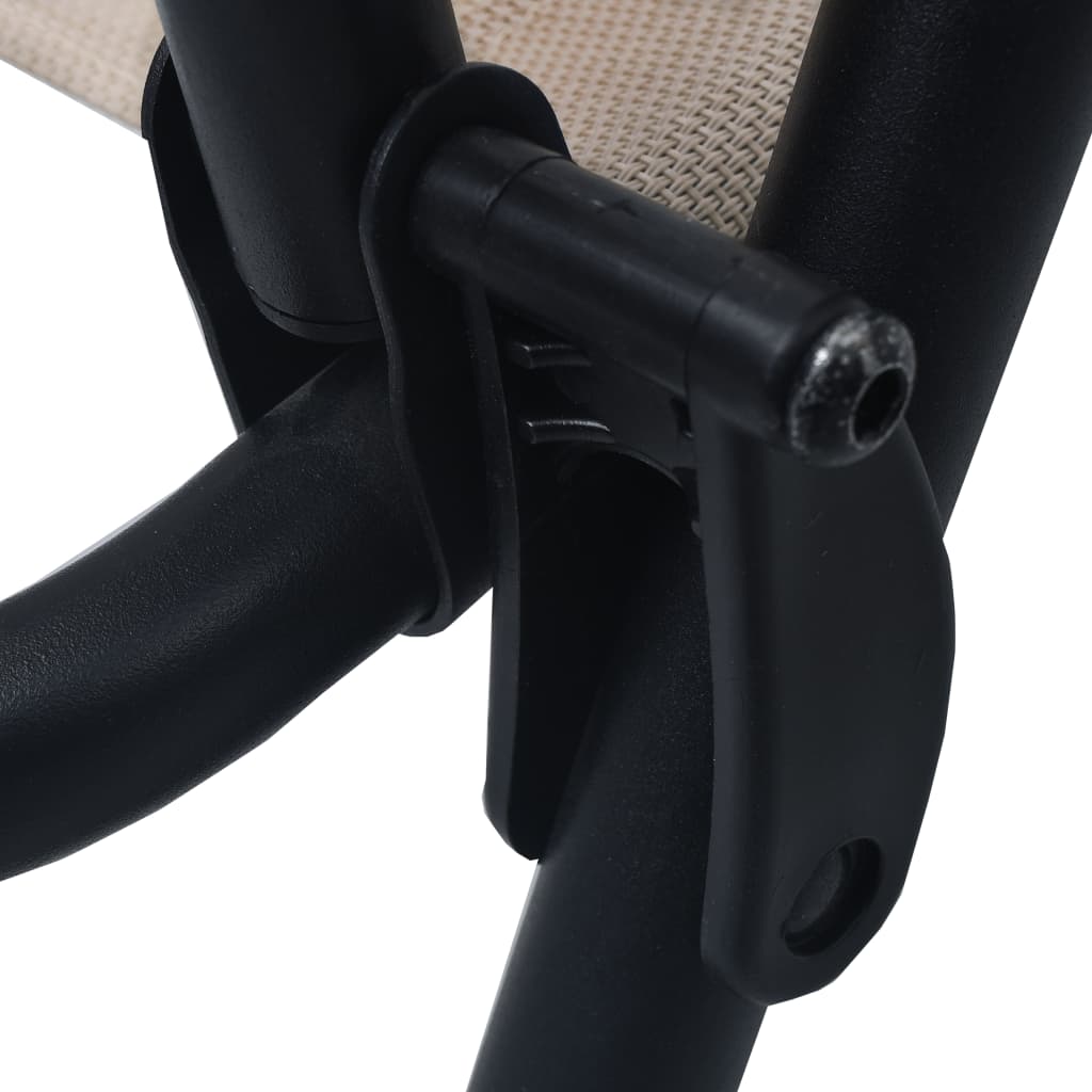 Cadeiras de jardim dobráveis 2 pcs textilene cinza-acastanhado