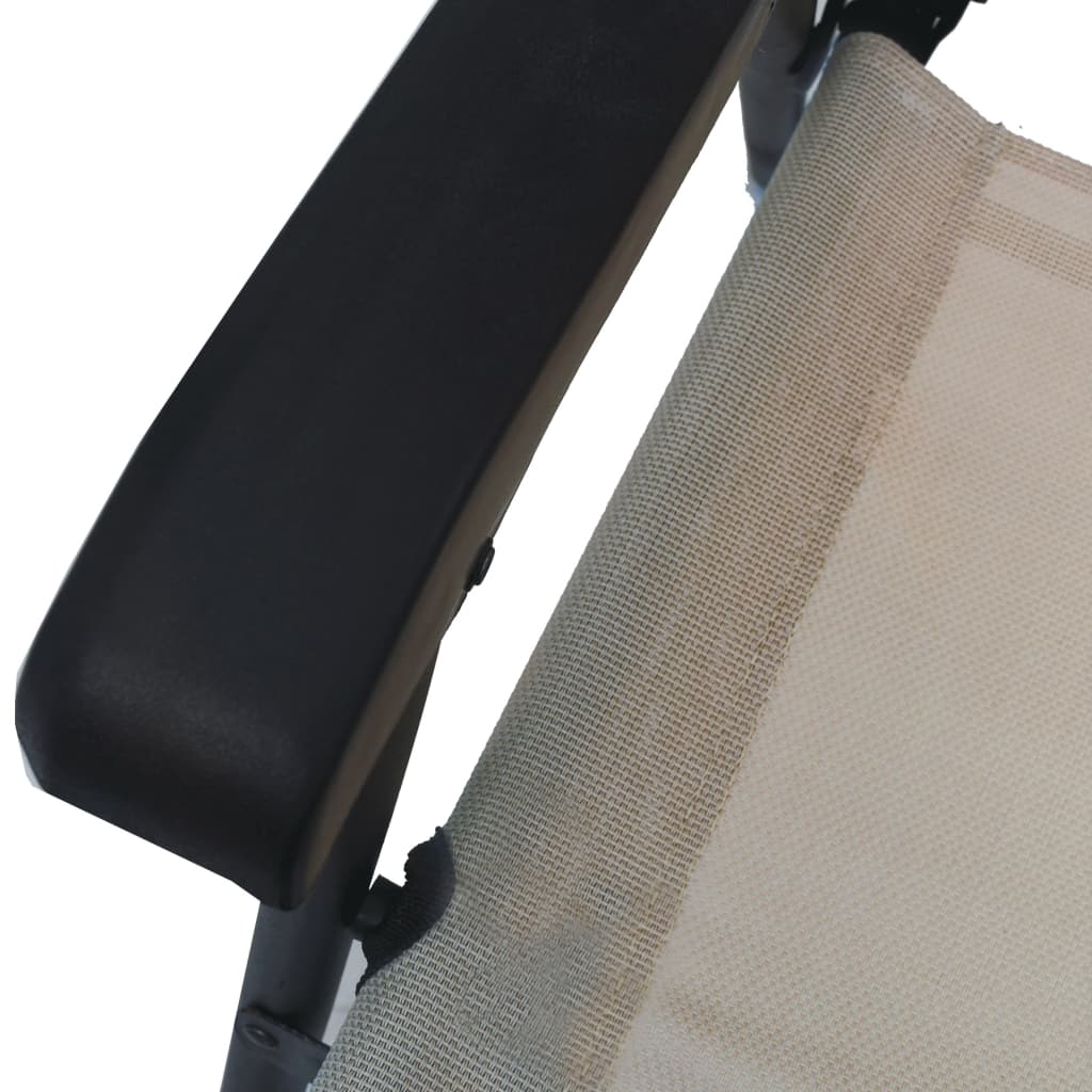 Cadeiras de jardim dobráveis 2 pcs textilene cinza-acastanhado