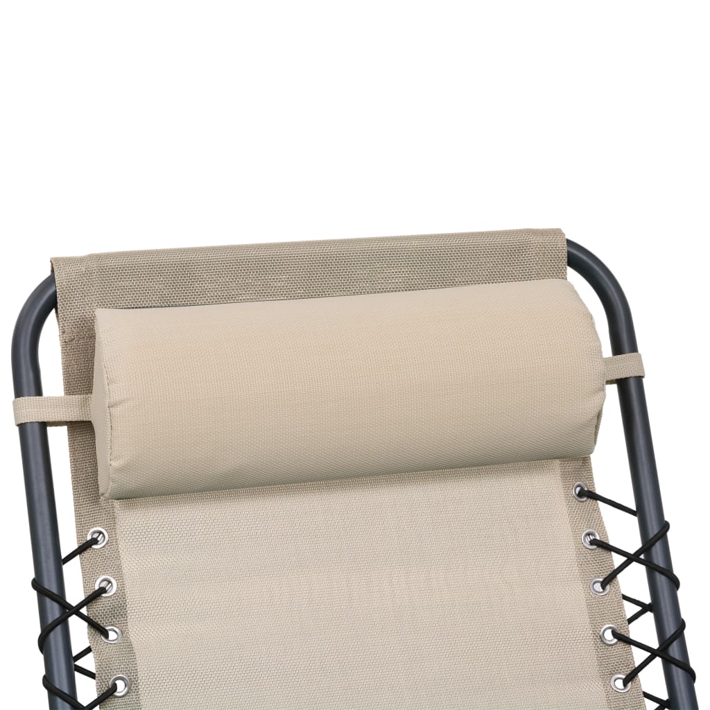 Encosto cabeça cadeira de pátio 40x7,5x15 cm textilene creme
