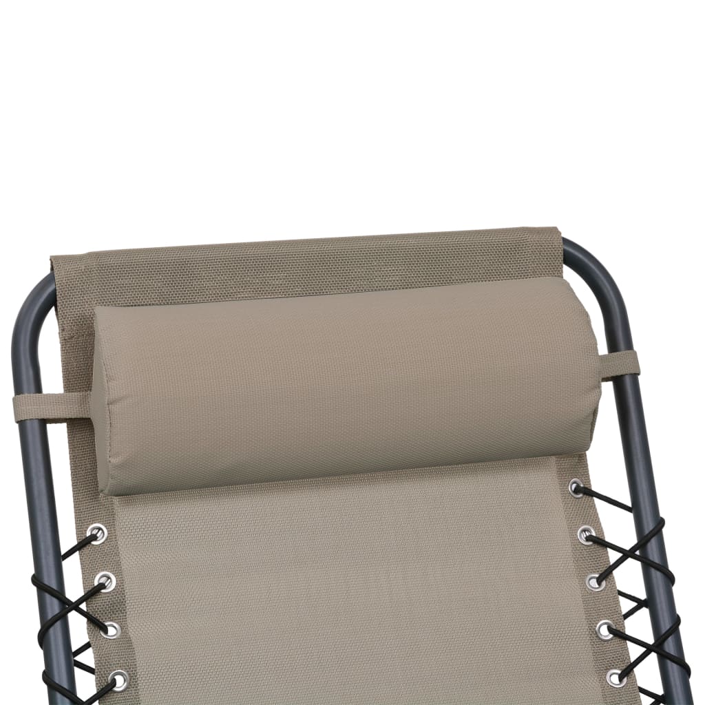 Encosto cabeça cadeira 40x7,5x15 cm textilene cinza-acastanhado