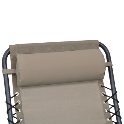 Encosto cabeça cadeira 40x7,5x15 cm textilene cinza-acastanhado