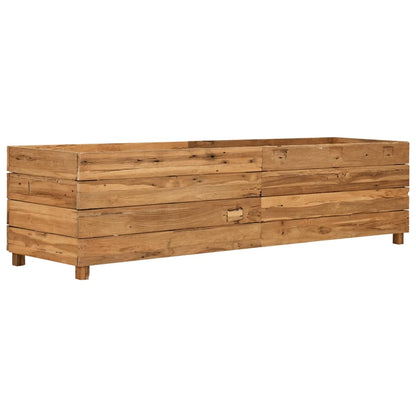 Vaso/floreira 150x40x38 cm madeira de teca reciclada e aço