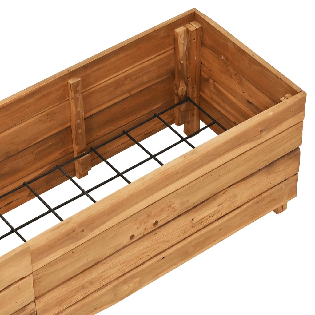 Vaso/floreira 150x40x38 cm madeira de teca reciclada e aço