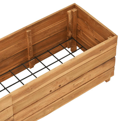 Vaso/floreira 150x40x38 cm madeira de teca reciclada e aço