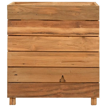 Vaso/floreira 50x40x55 cm madeira de teca reciclada e aço