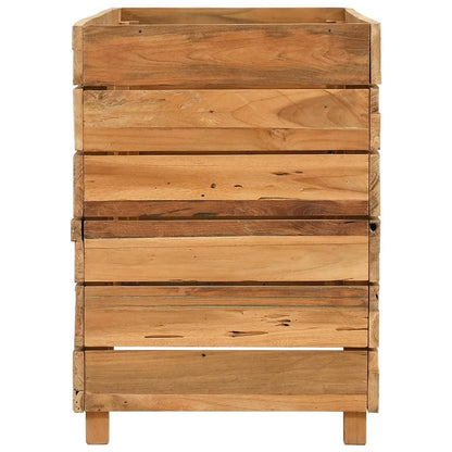Vaso/floreira 100x40x55 cm madeira de teca reciclada e aço