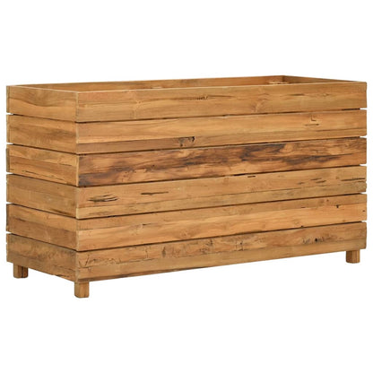 Vaso/floreira 100x40x55 cm madeira de teca reciclada e aço
