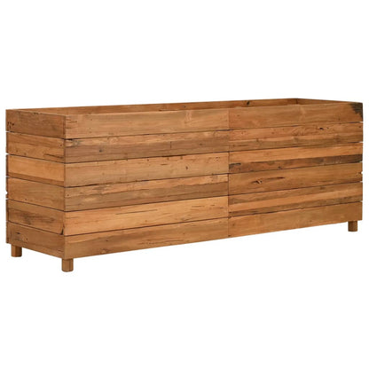 Vaso/floreira 150x40x55 cm madeira de teca reciclada e aço