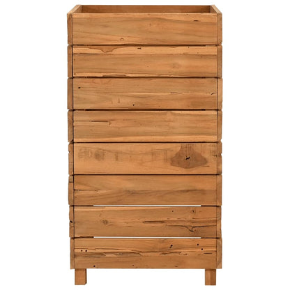 Vaso/floreira 50x40x72 cm madeira de teca reciclada e aço