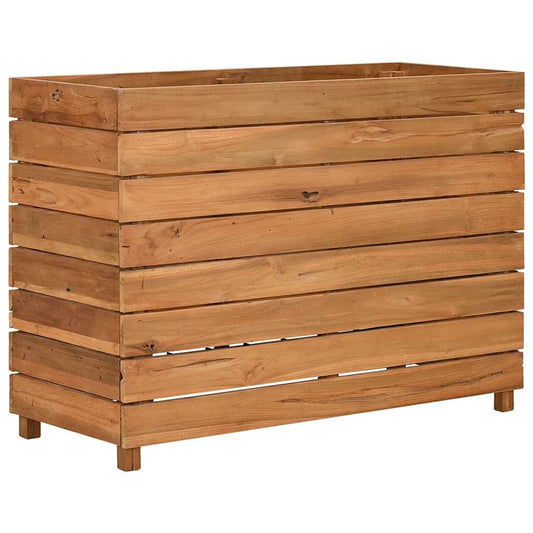 Vaso/floreira 100x40x72 cm madeira de teca reciclada e aço