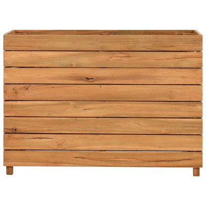 Vaso/floreira 100x40x72 cm madeira de teca reciclada e aço