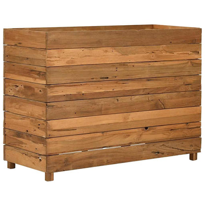 Vaso/floreira 100x40x72 cm madeira de teca reciclada e aço