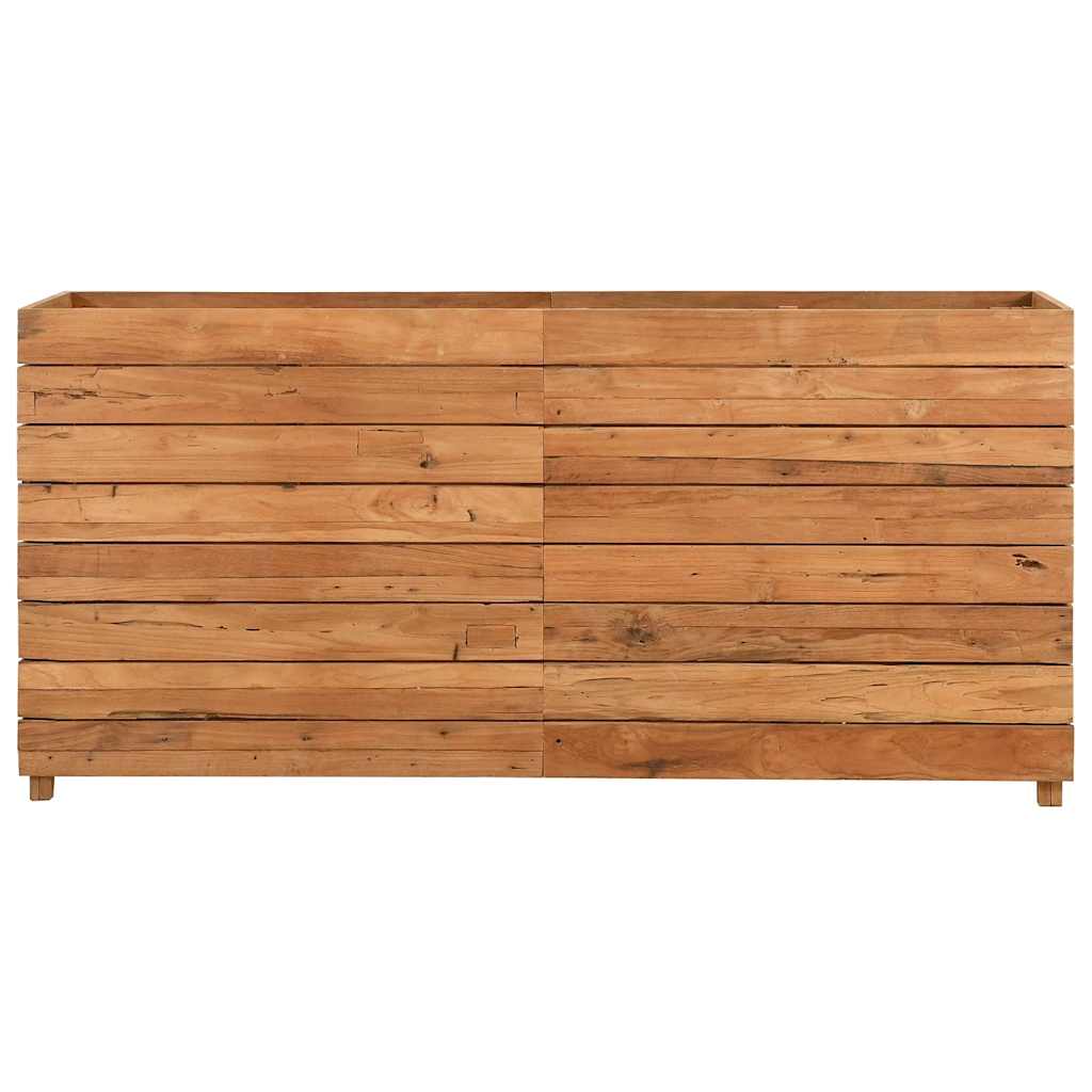 Vaso/floreira 150x40x72 cm madeira de teca reciclada e aço