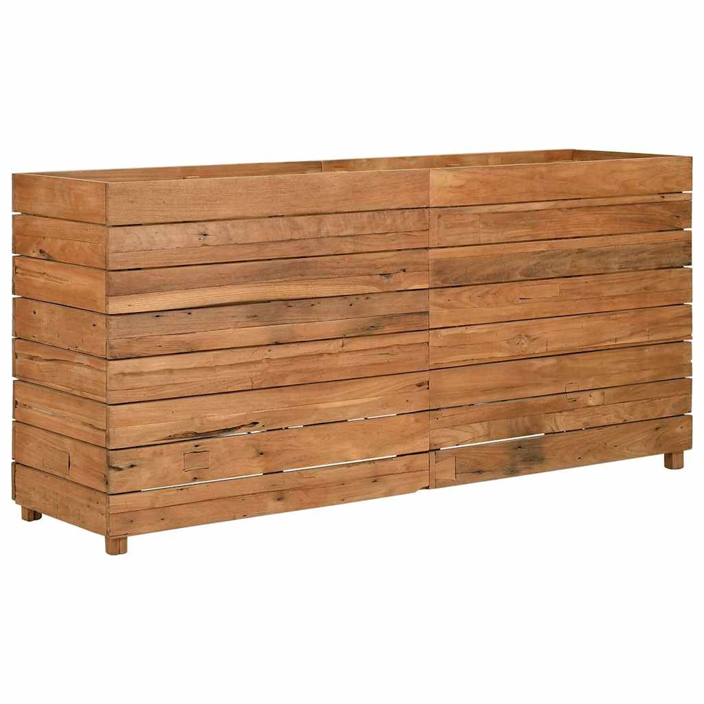 Vaso/floreira 150x40x72 cm madeira de teca reciclada e aço