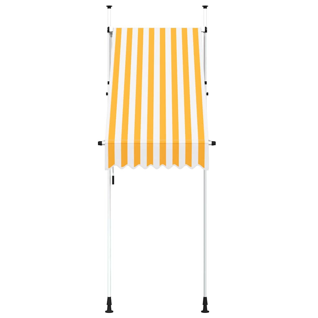 Toldo retrátil manual 100 cm riscas laranja e branco