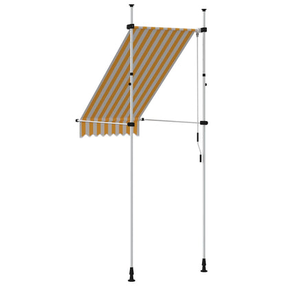 Toldo retrátil manual 100 cm riscas laranja e branco