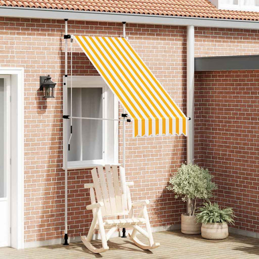 Toldo retrátil manual 100 cm riscas laranja e branco