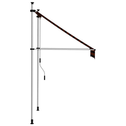Toldo retrátil manual 100 cm laranja e castanho