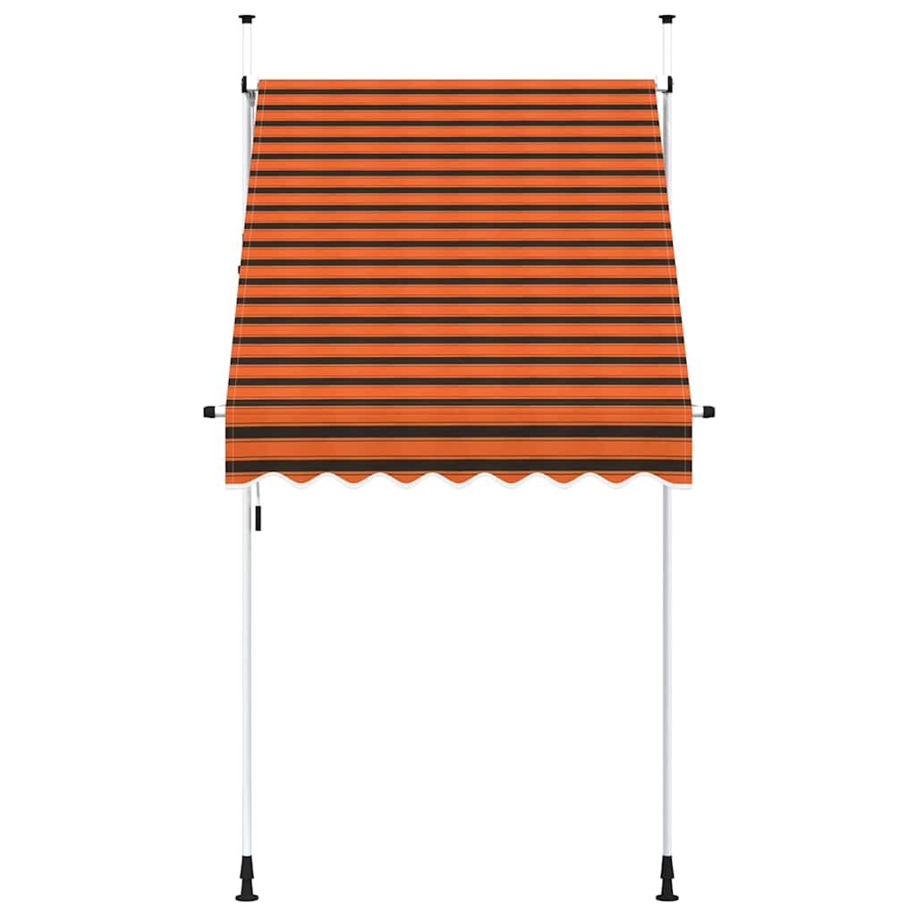 Toldo retrátil manual 150 cm laranja e castanho