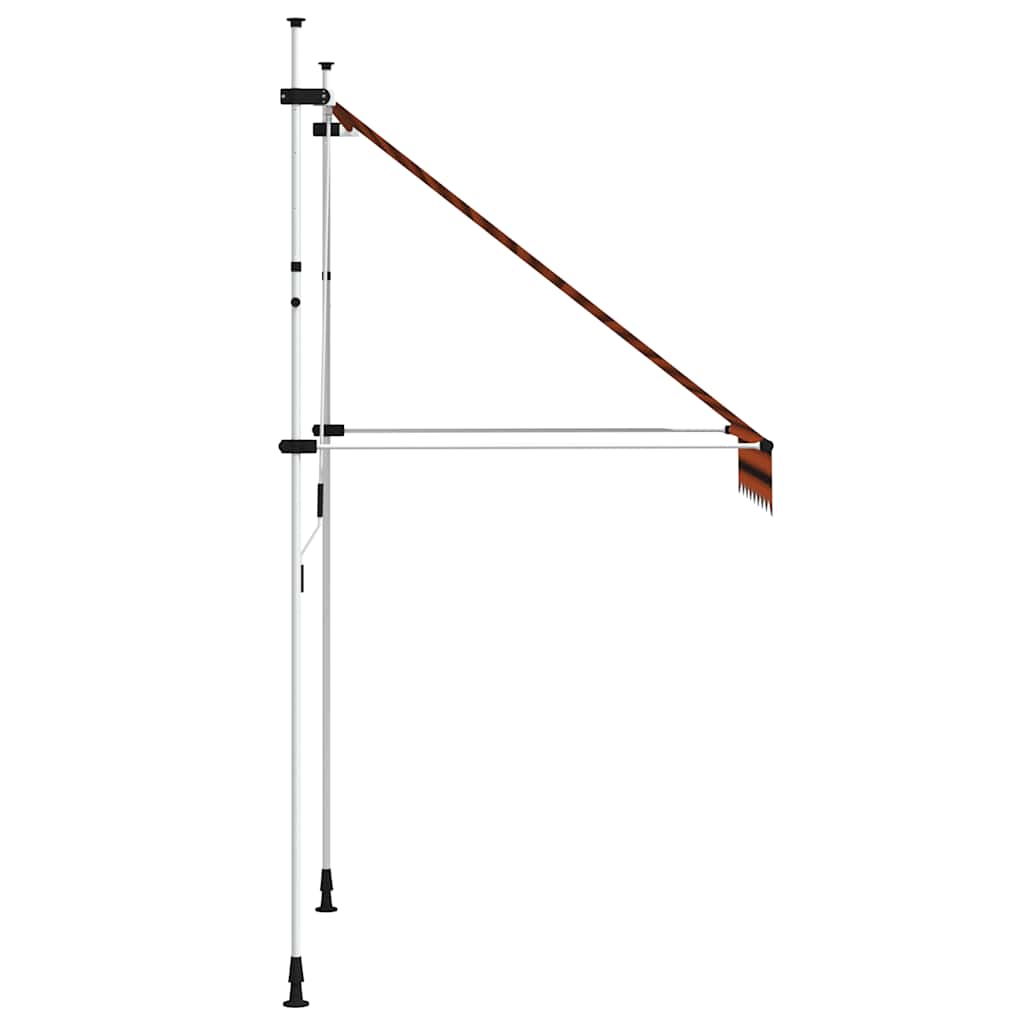 Toldo retrátil manual 150 cm laranja e castanho