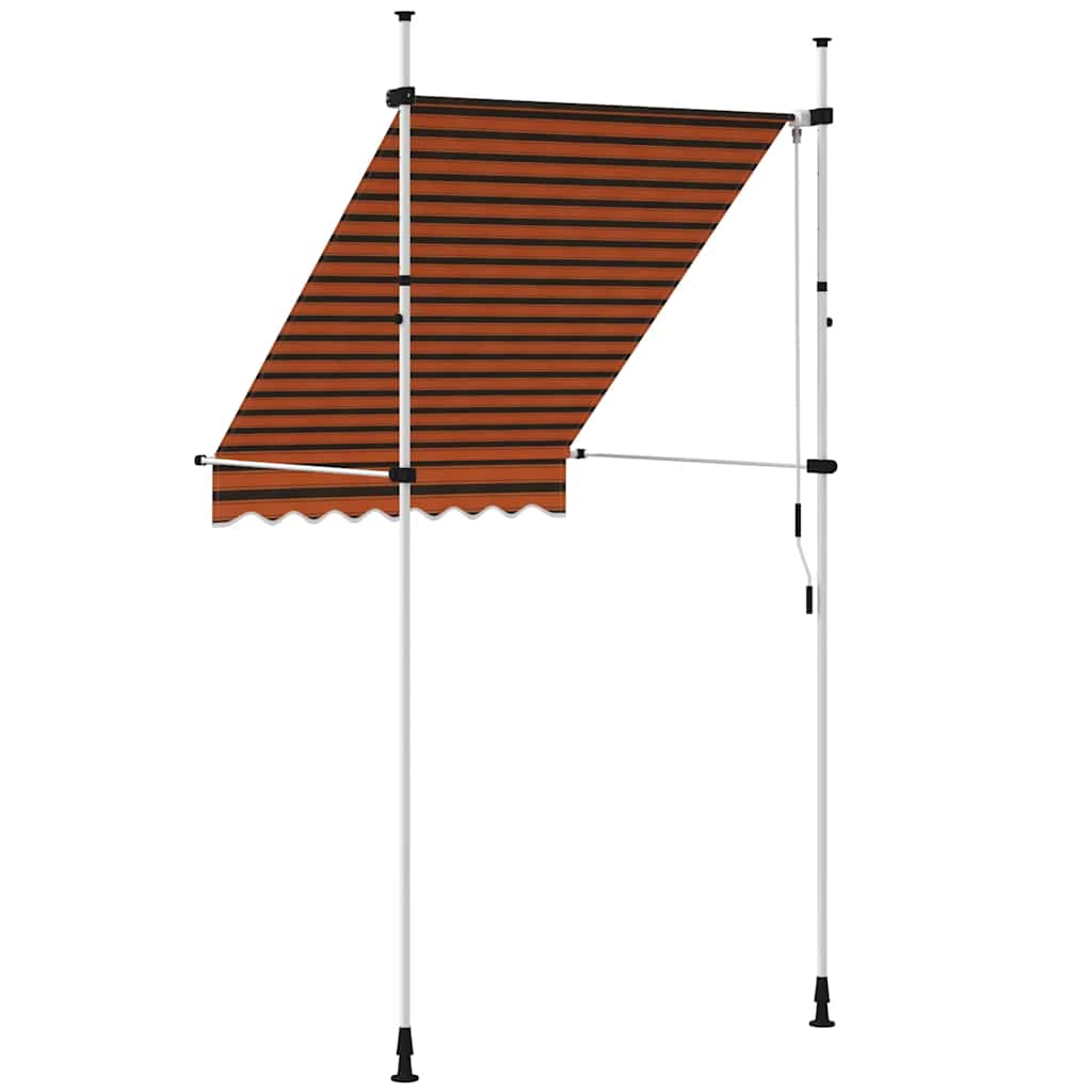 Toldo retrátil manual 150 cm laranja e castanho