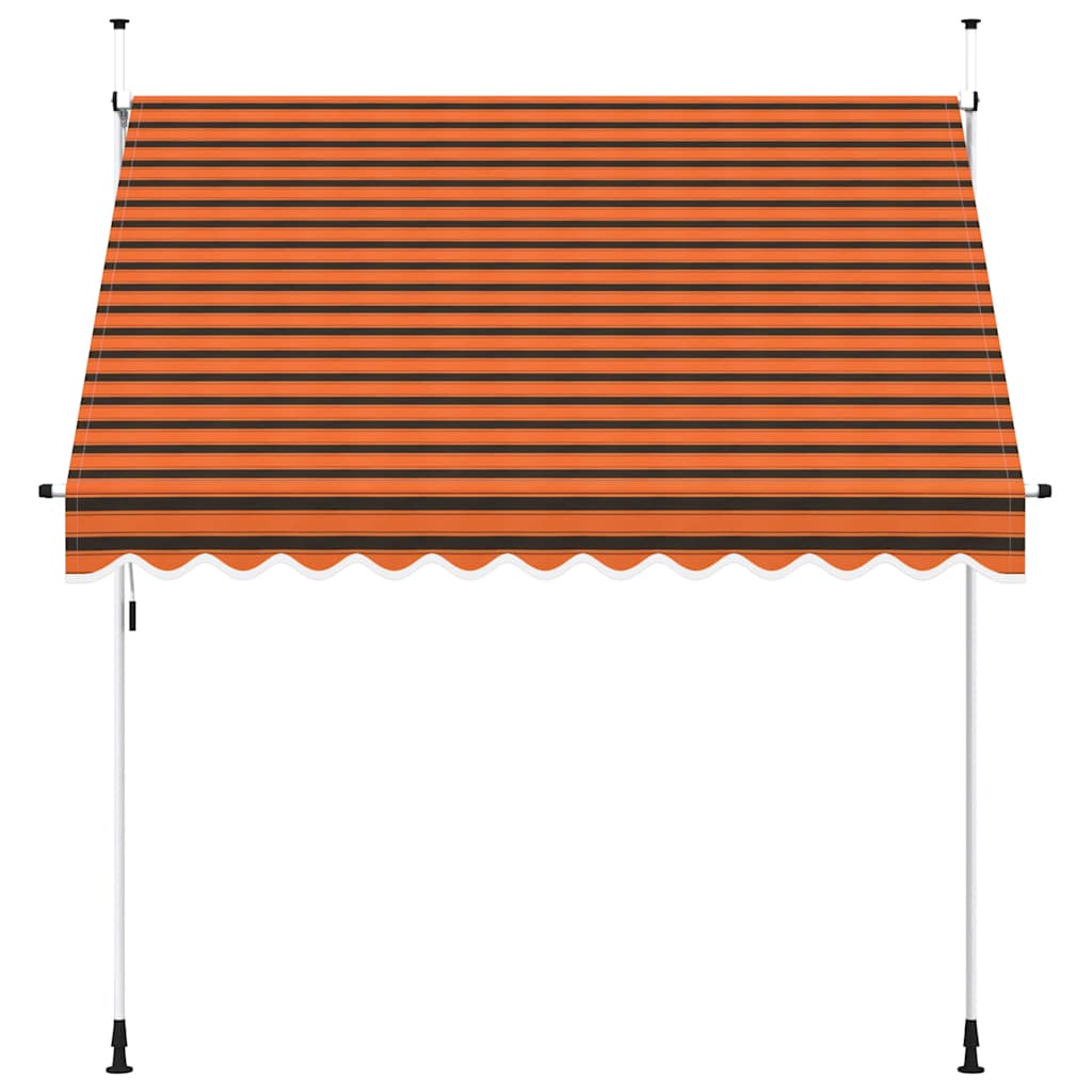 Toldo retrátil manual 250 cm laranja e castanho