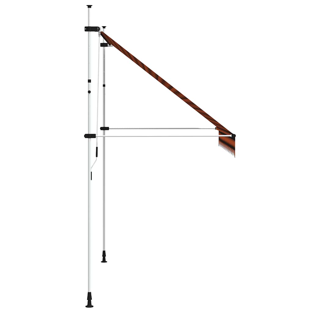 Toldo retrátil manual 250 cm laranja e castanho