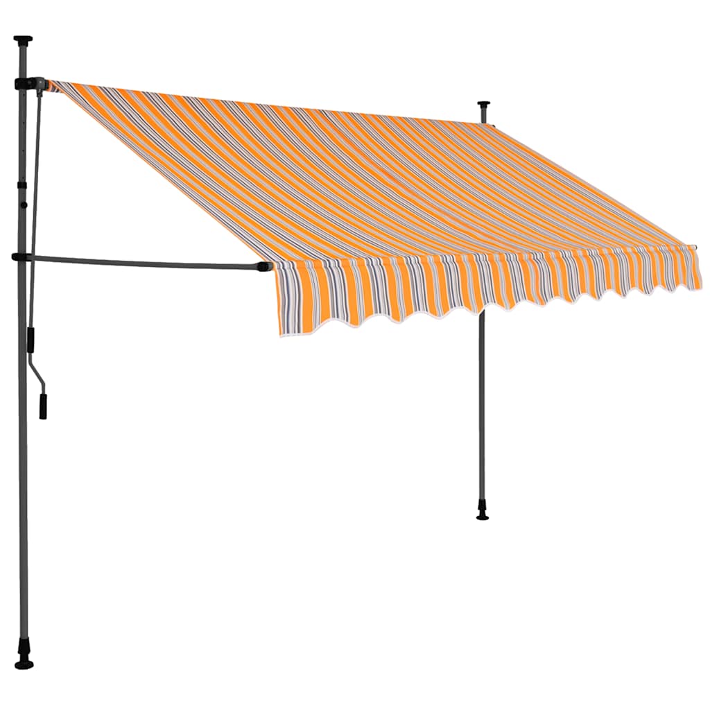 Toldo retrátil manual com LED 300 cm amarelo e azul