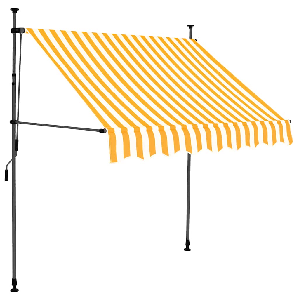 Toldo retrátil manual com LED 100 cm branco e laranja