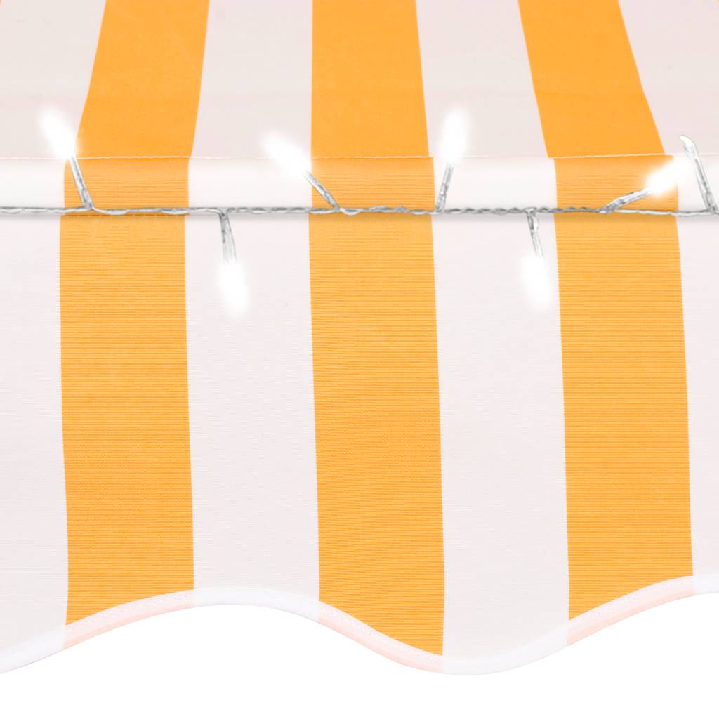 Toldo retrátil manual com LED 150 cm branco e laranja