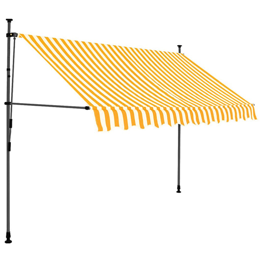Toldo retrátil manual com LED 300 cm branco e laranja