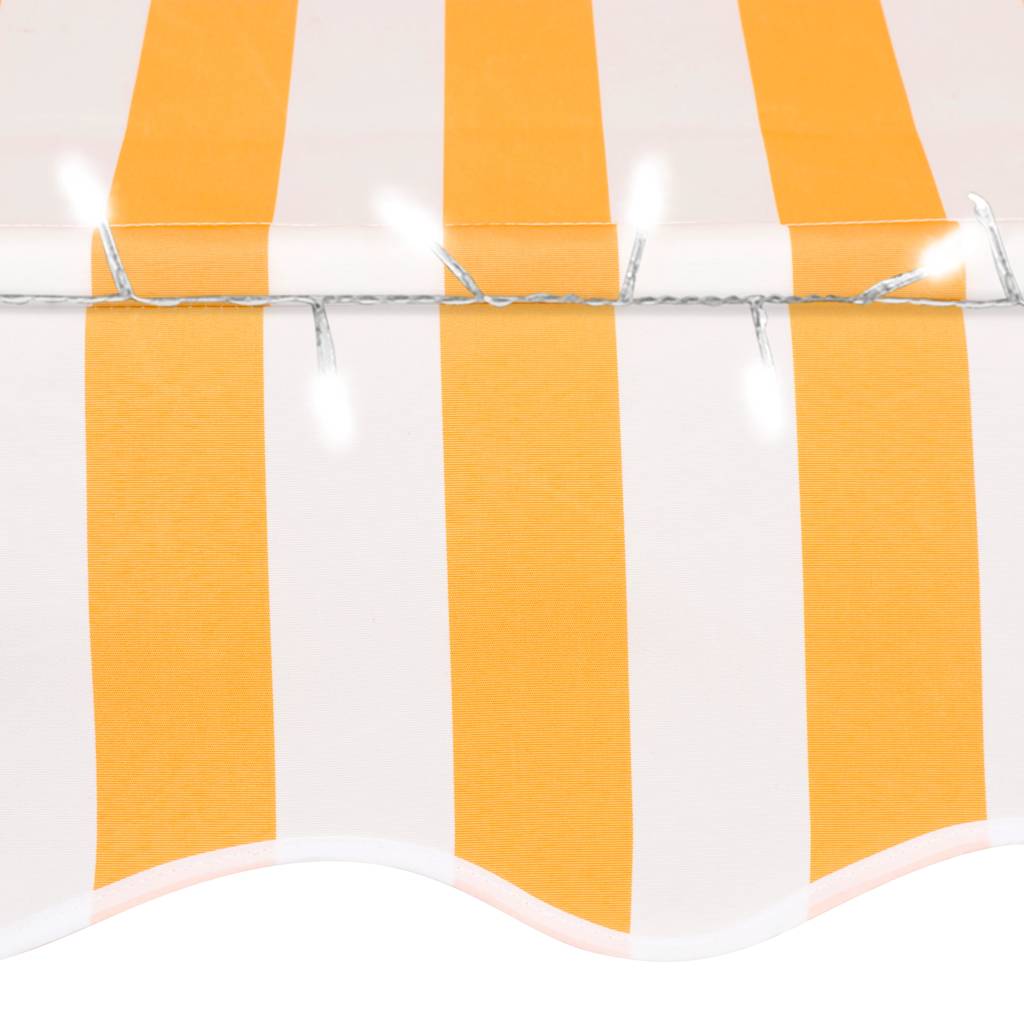 Toldo retrátil manual com LED 300 cm branco e laranja