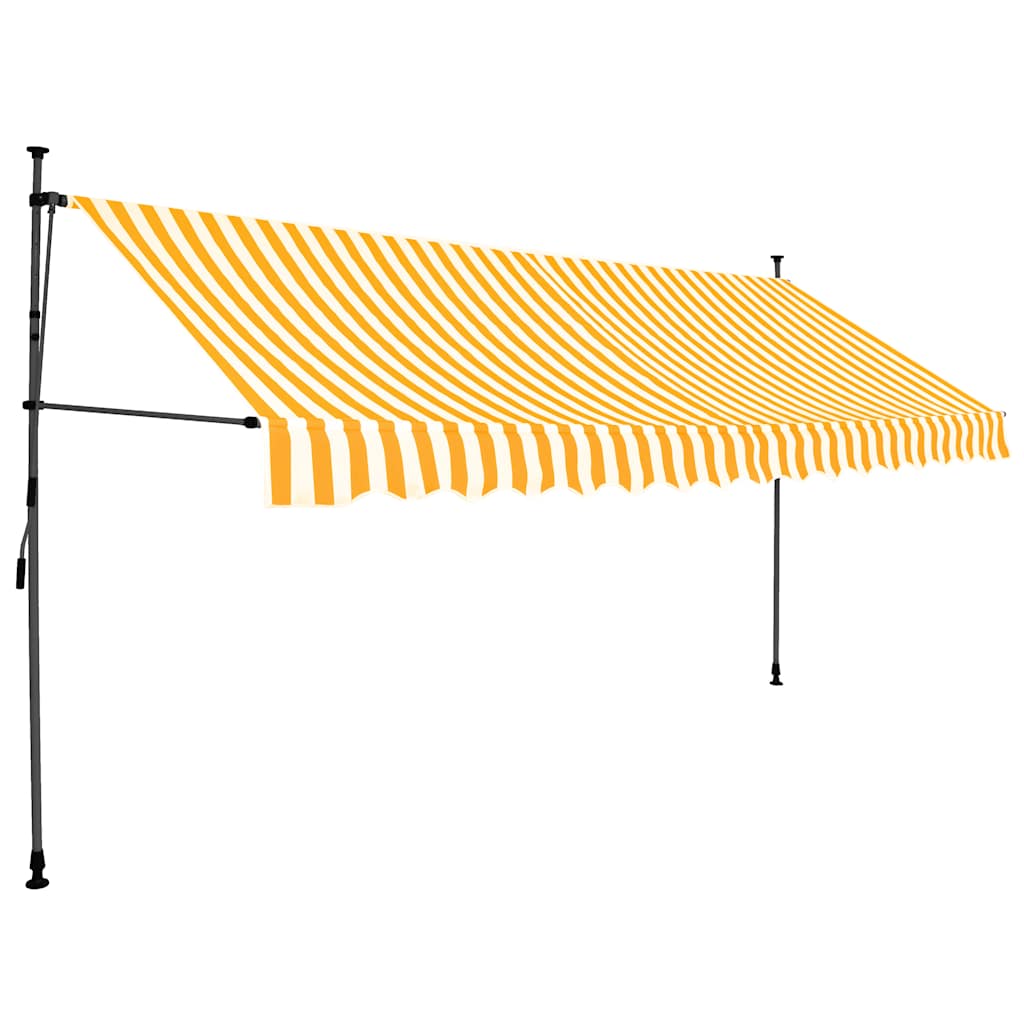 Toldo retrátil manual com LED 400 cm branco e laranja