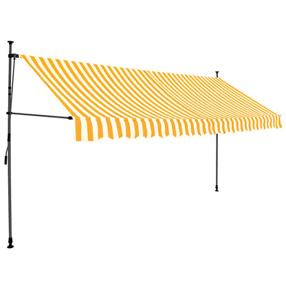 Toldo retrátil manual com LED 400 cm branco e laranja