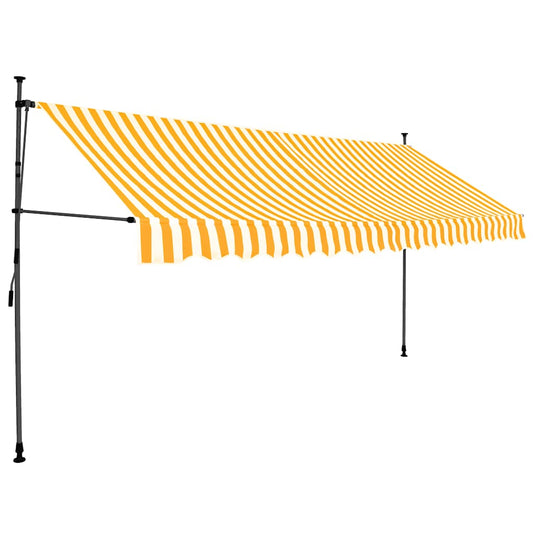Toldo retrátil manual com LED 400 cm branco e laranja