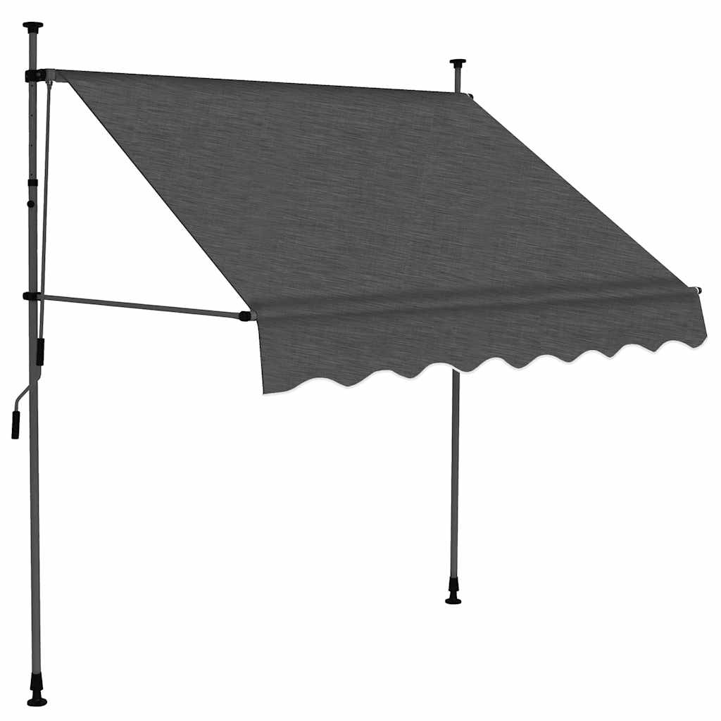 Toldo retrátil manual com LED 100 cm antracite