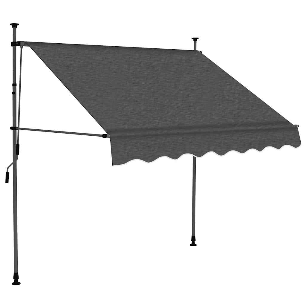 Toldo retrátil manual com LED 150 cm antracite