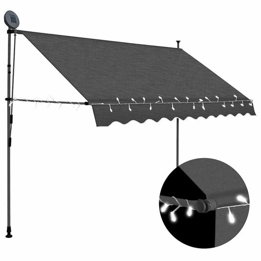 Toldo retrátil manual com LED 300 cm antracite