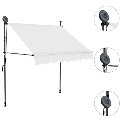 Toldo retrátil manual com LED 100 cm creme
