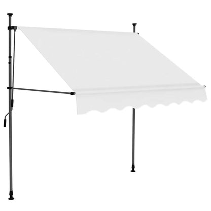 Toldo retrátil manual com LED 150 cm creme