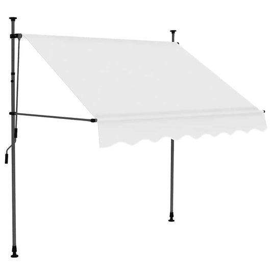 Toldo retrátil manual com LED 150 cm creme
