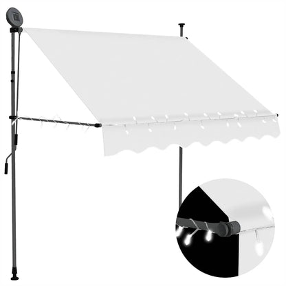Toldo retrátil manual com LED 200 cm creme