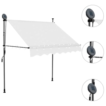 Toldo retrátil manual com LED 200 cm creme