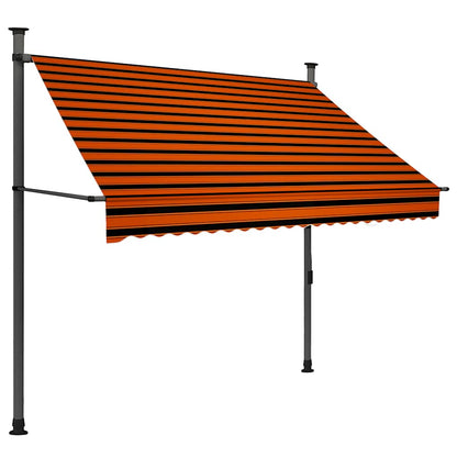 Toldo retrátil manual com LED 200 cm laranja e castanho