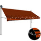 Toldo retrátil manual com LED 350 cm laranja e castanho